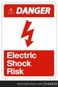 Danger Electric Shock Risk Symbol Sign On White Background
