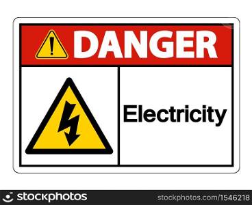 Danger Electricity Symbol Sign Isolate On White Background,Vector Illustration