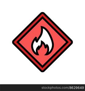 danger fire color icon vector. danger fire sign. isolated symbol illustration. danger fire color icon vector illustration