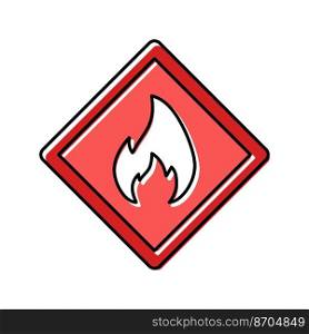 danger fire color icon vector. danger fire sign. isolated symbol illustration. danger fire color icon vector illustration
