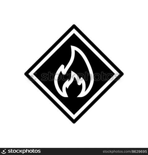 danger fire glyph icon vector. danger fire sign. isolated symbol illustration. danger fire glyph icon vector illustration