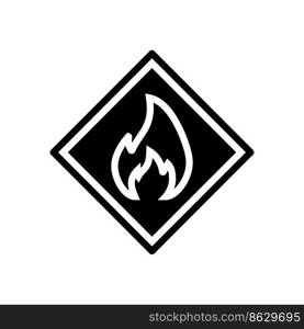 danger fire glyph icon vector. danger fire sign. isolated symbol illustration. danger fire glyph icon vector illustration