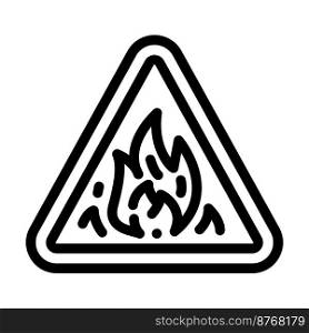 danger fire line icon vector. danger fire sign. isolated contour symbol black illustration. danger fire line icon vector illustration