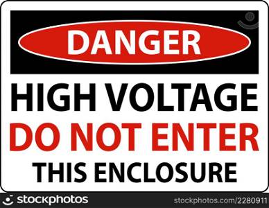 Danger High Voltage Do Not Enter Enclosure Sign