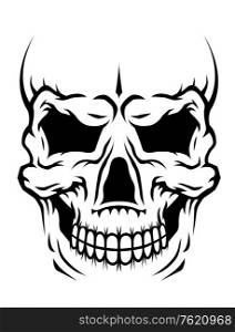 Danger human skull for death concept or tattoo