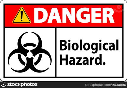 Danger Label Biological Hazard On White Background