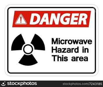 Danger Microwave Hazard Sign on white background,Vector illustration