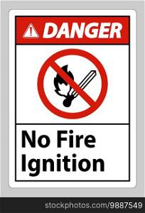 Danger No Fire Ignition Symbol Sign On White Background