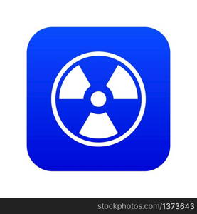 Danger nuclear in simple style isolated on white background vector illustration. Danger nuclear icon digital blue