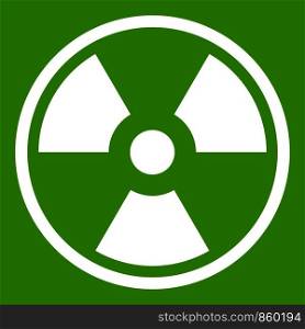 Danger nuclear in simple style isolated on white background vector illustration. Danger nuclear icon green