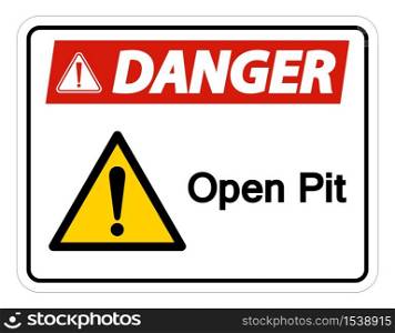 Danger Open Pit Symbol Sign Isolate On White Background,Vector Illustration