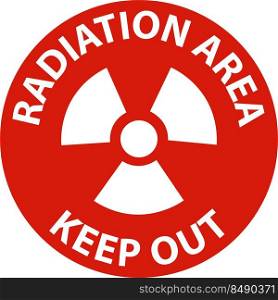 Danger Radiation Area Keep Out Sign On White Background
