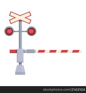Danger railway icon cartoon vector. Train traffic. Barrier gate. Danger railway icon cartoon vector. Train traffic