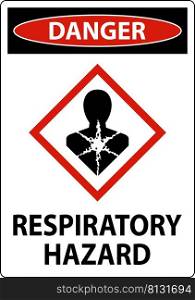 Danger Respiratory Hazard GHS Sign On White Background