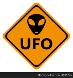 danger road signs UFO, vector illustration icon. Danger road signs UFO
