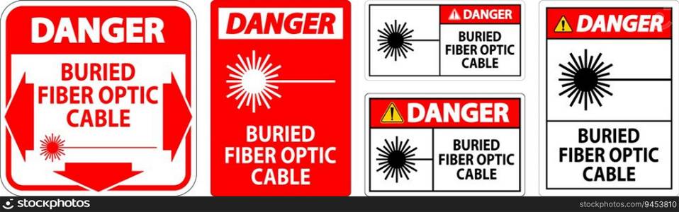 Danger Sign, Buried Fiber Optic Cable
