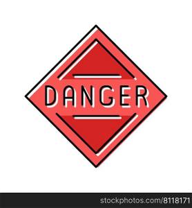 danger sign color icon vector. danger sign sign. isolated symbol illustration. danger sign color icon vector illustration