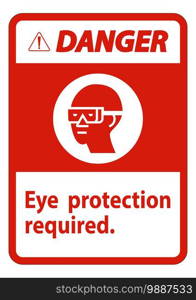 Danger Sign Eye Protection Required Symbol Isolate on White Background 