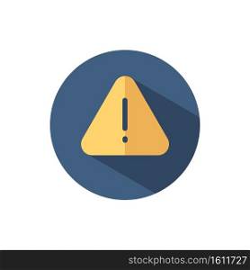 Danger sign. Flat color icon on a circle. Weather vector illustration