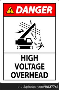 Danger Sign High Voltage Overhead