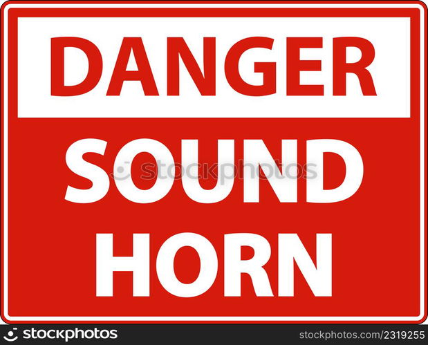 Danger Sound Horn Sign On White Background