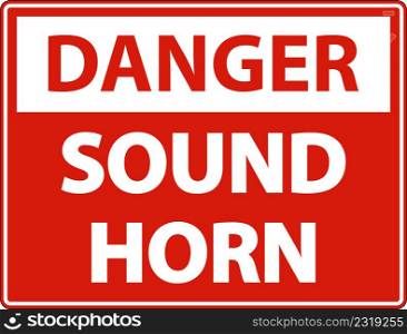 Danger Sound Horn Sign On White Background