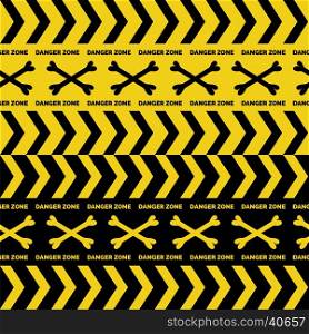 Danger tapes seamless borders with boness cross. Danger tapes seamless borders with boness cross vector