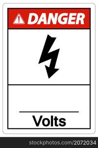 Danger Volts Symbol Sign On White Background