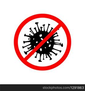 Dangerous Coronavirus red and black vector Icon. 2019-nCoV bacteria isolated on white background. COVID-19 Wuhan corona virus disease sign STOP pandemic concept symbol. China Human health and medical. Dangerous Coronavirus red and black vector Icon. 2019-nCoV bacteria isolated on white background. COVID-19 Wuhan corona virus disease sign STOP pandemic concept symbol. China. Human health and medical