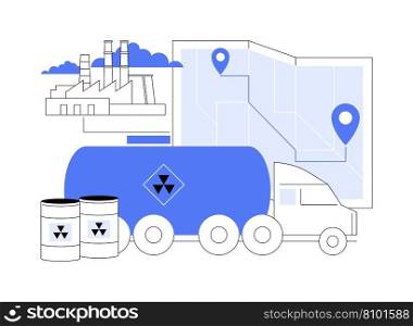 Dangerous Goods abstract concept vector illustration. Dangerous goods delivery service, transportation by road, export business, foreign trade, logistic trucking company abstract metaphor.. Dangerous Goods abstract concept vector illustration.