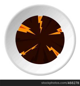 Dangerous planet icon in flat circle isolated on white background vector illustration for web. Dangerous planet icon circle