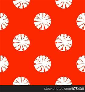 Dangerous planet pattern repeat seamless in orange color for any design. Vector geometric illustration. Dangerous planet pattern seamless