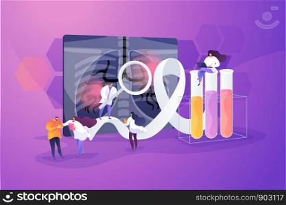 Dangerous respiratory system disease. Man experiencing breathing problems, complications. Lung cancer, Tracheal tug, bronchial asthma concept. Vector isolated concept creative illustration. Lung cancer concept vector illustration