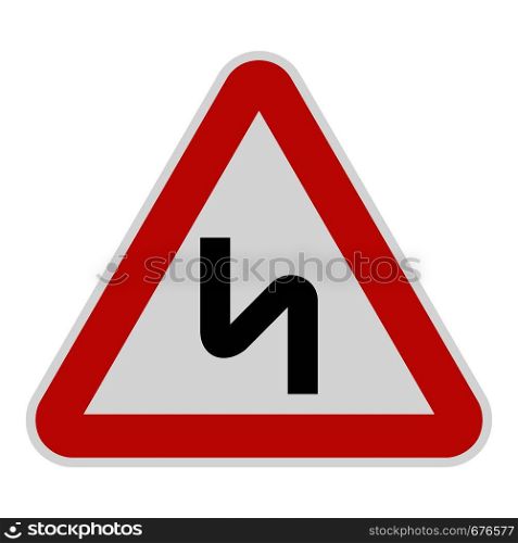 Dangerous turn right icon. Flat illustration of dangerous turn right vector icon for web.. Dangerous turn right icon, flat style.