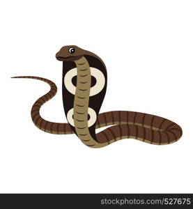 Dangerous wild animal, reptile, poisonous cobra icon, vector illustration isolated on white background. Dangerous wild animal, reptile, poisonous cobra icon