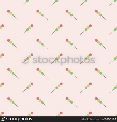 Dango, seamless pattern, vector. Pattern from colored dangos.