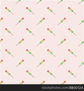 Dango, seamless pattern, vector. Pattern from colored dangos.