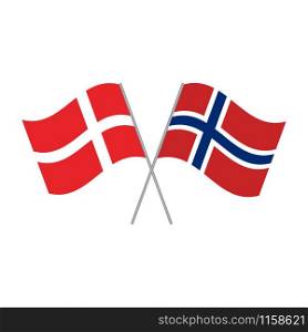 Danish and Norwegian flags vector isolated on white background