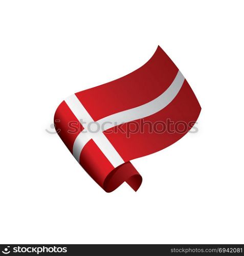 Danmark flag, vector illustration. Danmark flag, vector illustration on a white background