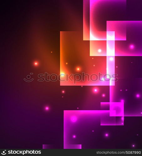 Dark background design with squares and shiny glowing effects. Dark background design with shiny glowing effects, lines and glass squares