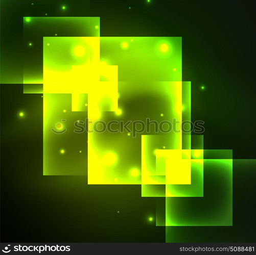 Dark background design with squares and shiny glowing effects. Dark background design with shiny glowing effects, lines and glass squares