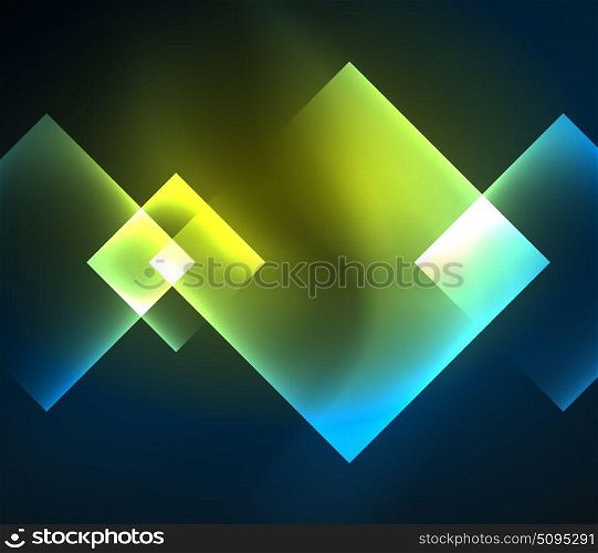 Dark background design with squares and shiny glowing effects. Dark background design with shiny glowing effects, lines and glass squares