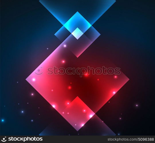 Dark background design with squares and shiny glowing effects. Dark background design with shiny glowing effects, lines and glass squares