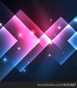 Dark background design with squares and shiny glowing effects. Dark background design with blue shiny glowing effects, lines and glass squares