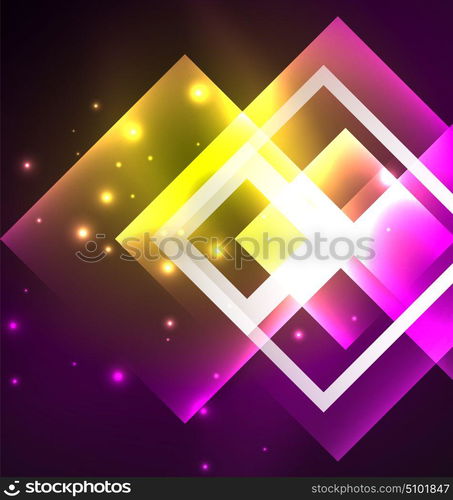 Dark background design with squares and shiny glowing effects. Dark background design with shiny glowing effects, lines and glass squares