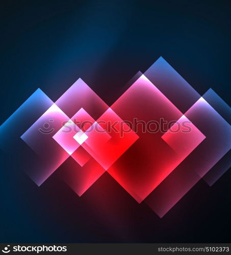 Dark background design with squares and shiny glowing effects. Dark background design with shiny glowing effects, lines and glass squares