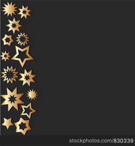 Dark background with gold stars for your design, stock vector illustration