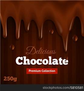 Dark bittersweet melted premium collection chocolate background print for delicious fondue dippers dessert recipe abstract vector illustration. Dark chocolate background print