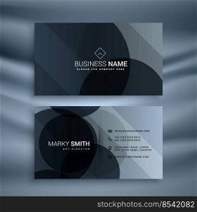 dark black business card design template