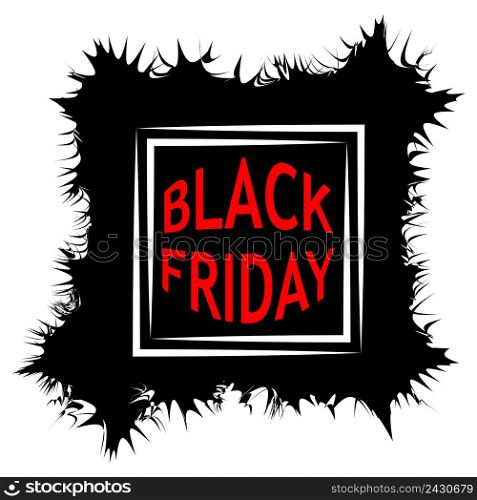 Dark Black Friday Sale Poster sale. vector frame form cracks scribble Doodle, pop art style Speech Bubble boom